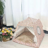 Toca Cabana Floral para Gatos e Cães Pequenos