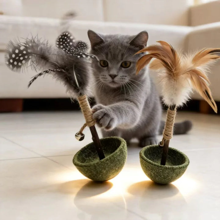 Brinquedo Catnip Equilíbrio com Pena e Sino