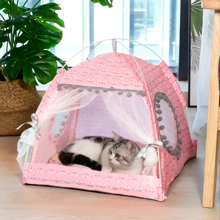 Toca Cabana Floral para Gatos e Cães Pequenos