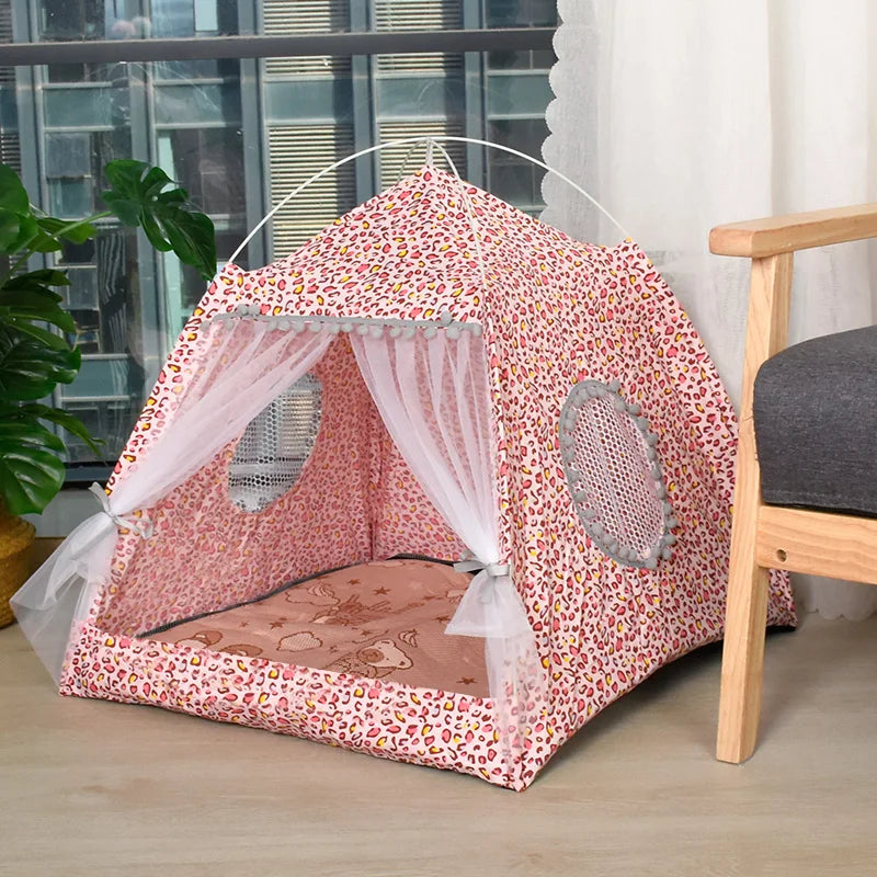 Toca Cabana Floral para Gatos e Cães Pequenos