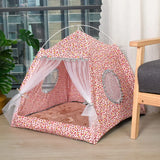 Toca Cabana Floral para Gatos e Cães Pequenos