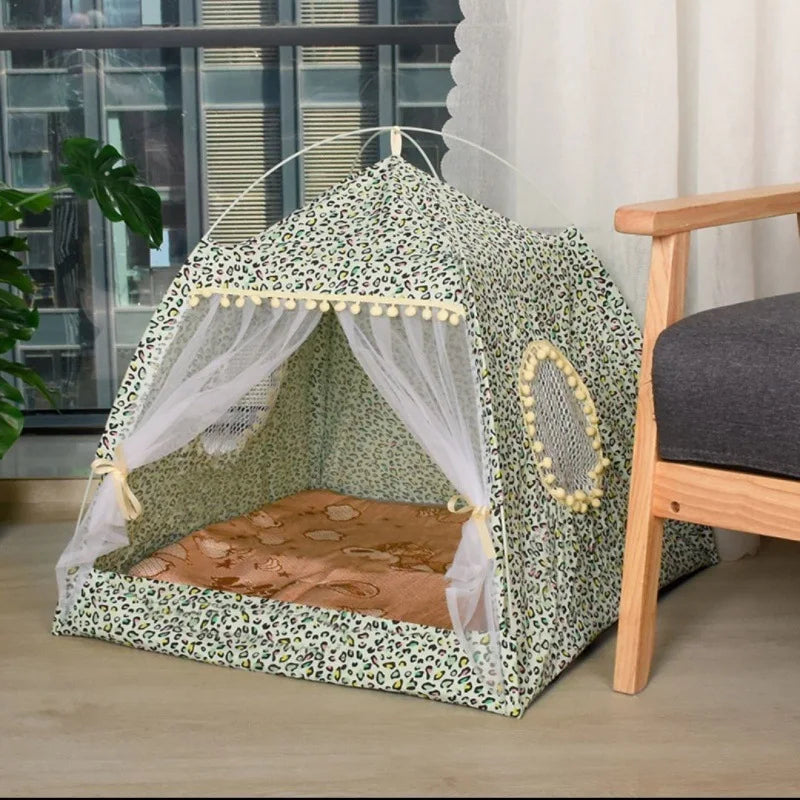 Toca Cabana Floral para Gatos e Cães Pequenos