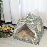 Toca Cabana Floral para Gatos e Cães Pequenos