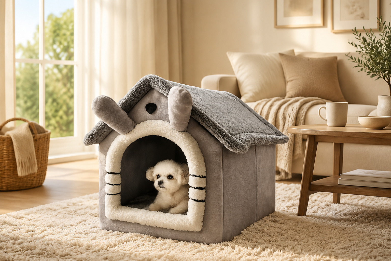 Casinha Ninho Pet em uma sala elegante